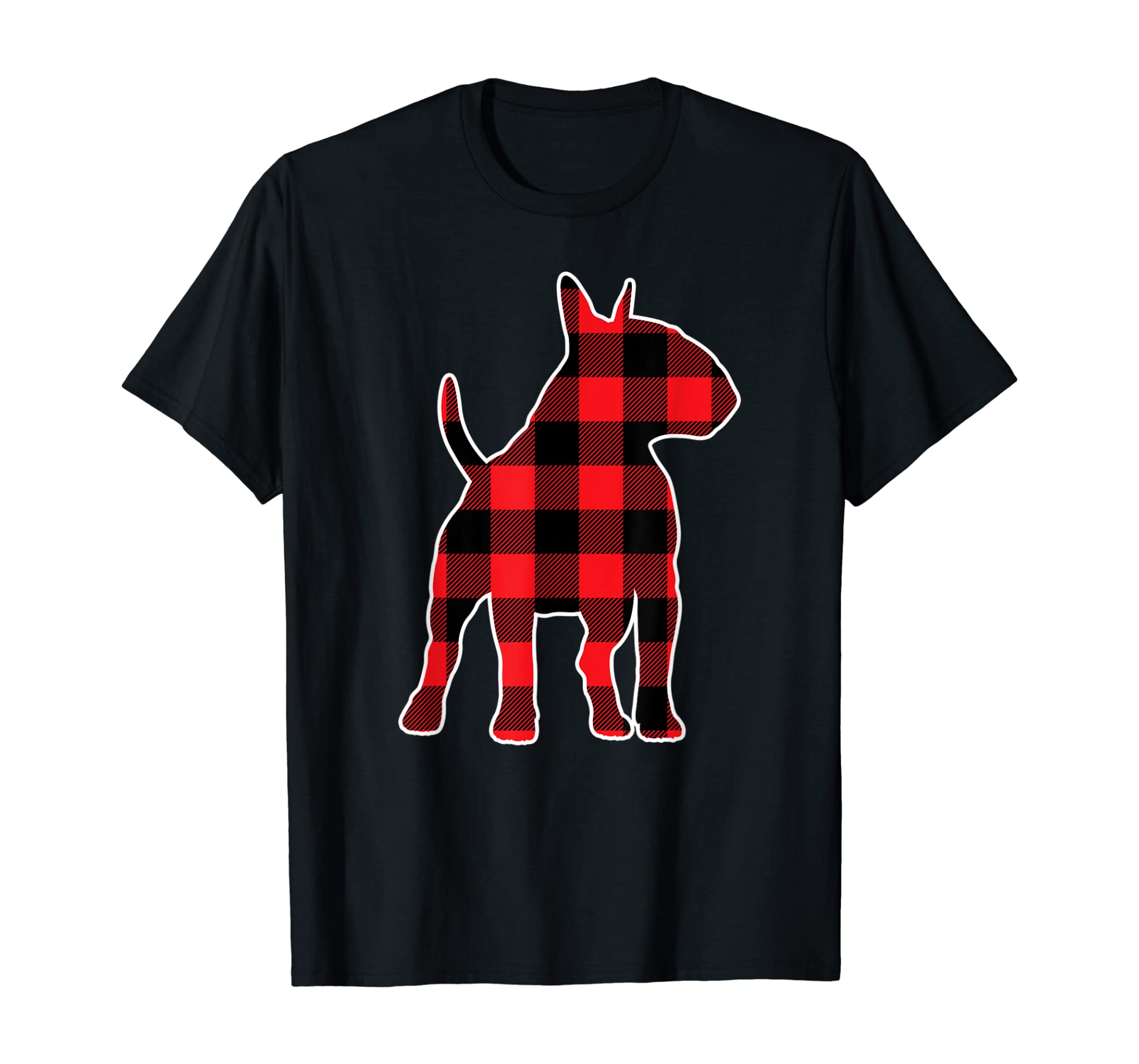 English Bull Terrier Dogs Merry Christmas Buffalo Plaid T-Shirt