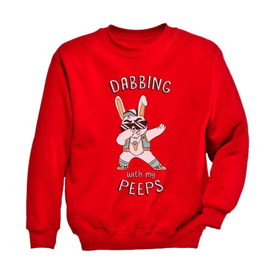 Dabbing With My Peeps Easter Bunny Toddler/Kids Sweatshirt