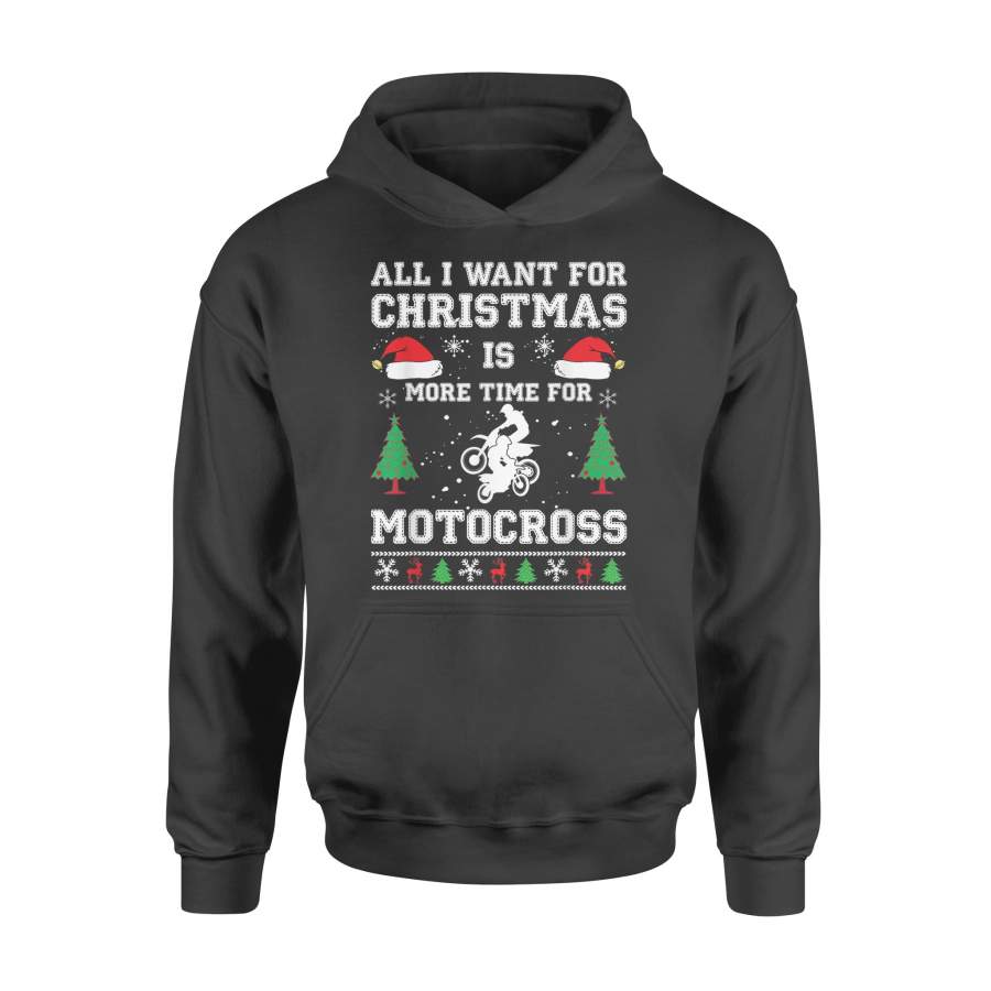 Motocross Racing Christmas Quote Santa Hat Ugly Design Gift T-Shirt – Standard Hoodie