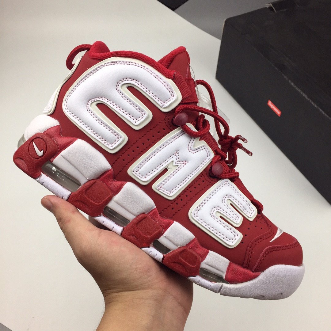 Supreme x Nike Air More Uptempo Red White 5338735