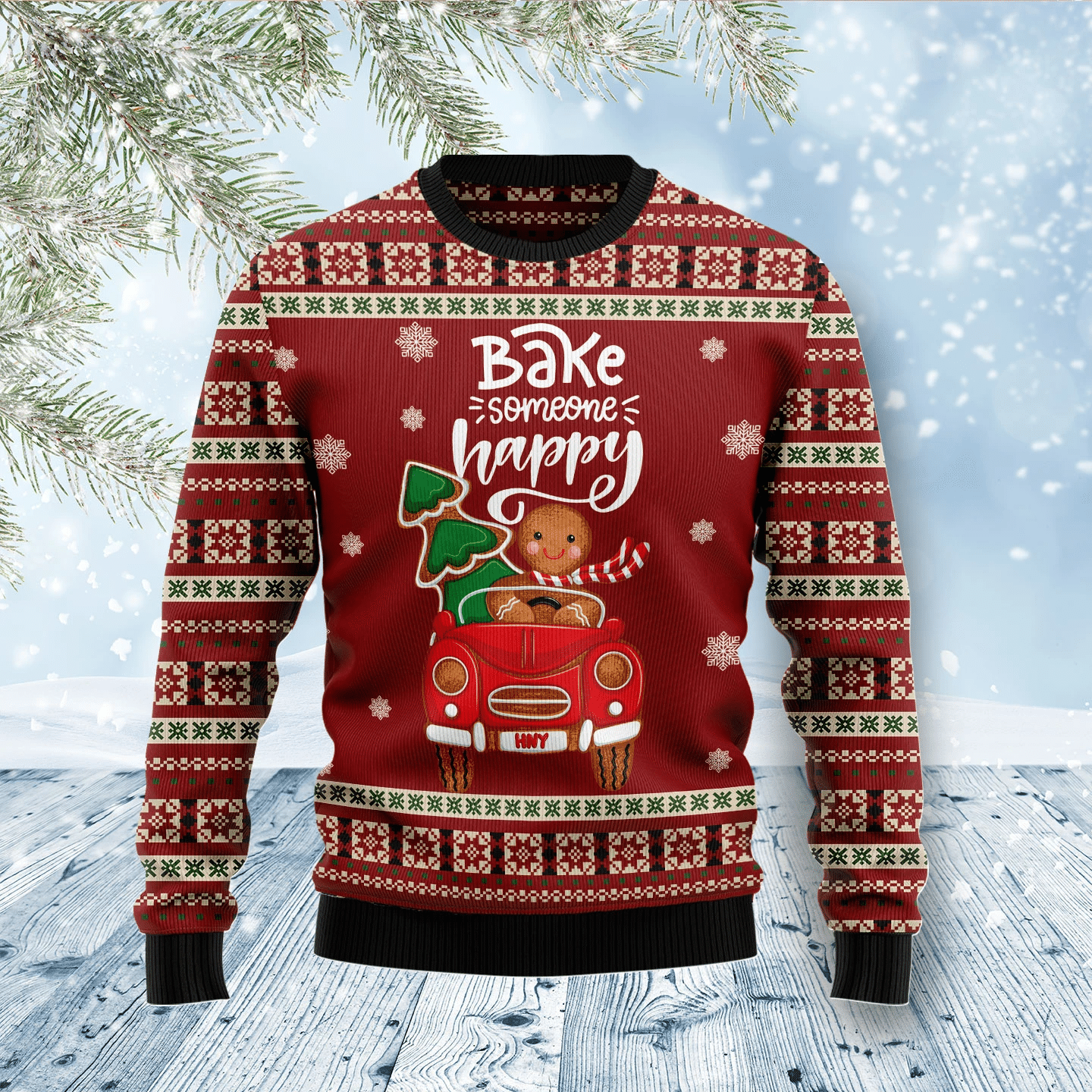 Bake Someone Happy Christmas Ugly Sweater