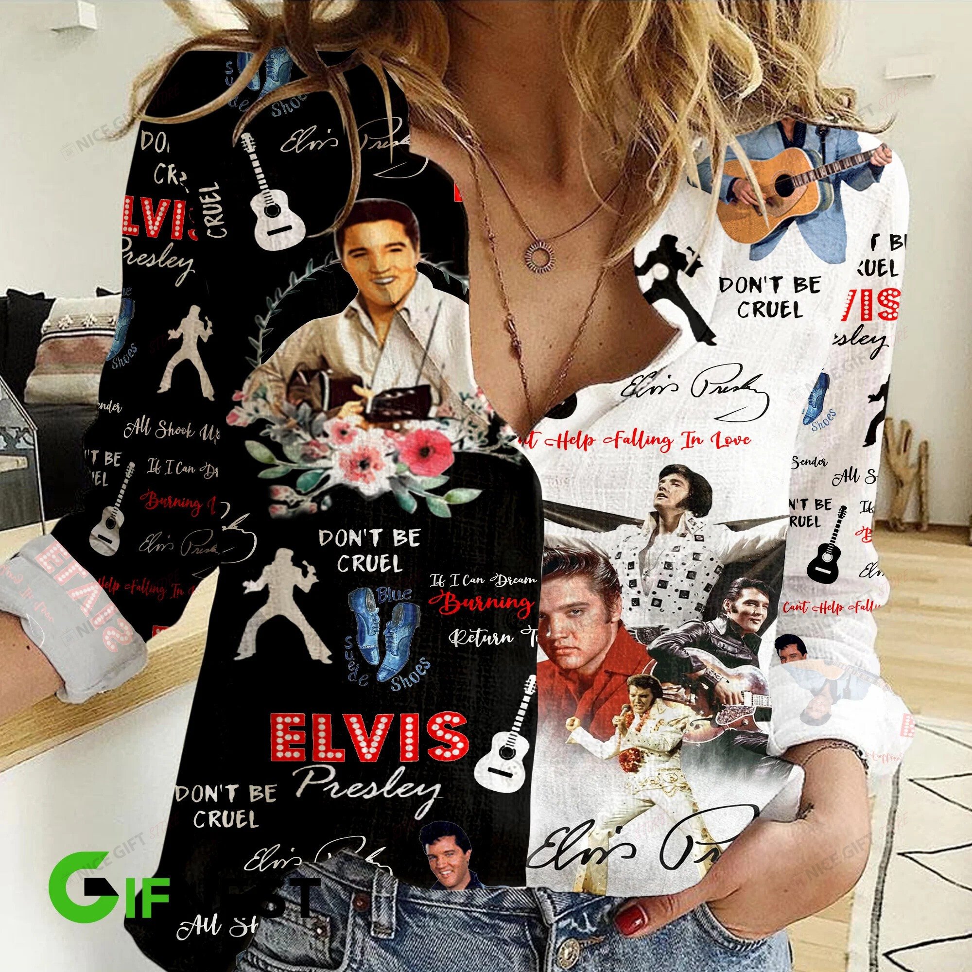 Elvis Presley Women Casual Shirt Wcs-F5K8