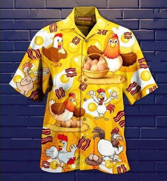 Check Out This Awesome Hawaii Aloha Shirts Chickens Poop Breakfast Ha97203