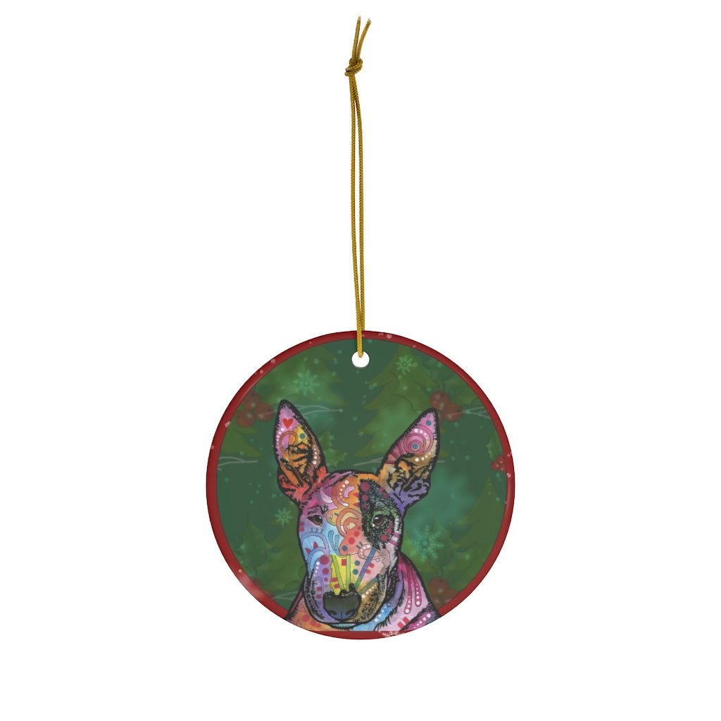 Bull Terrier Design Ceramic Christmas Ornaments – Dean Russo Art