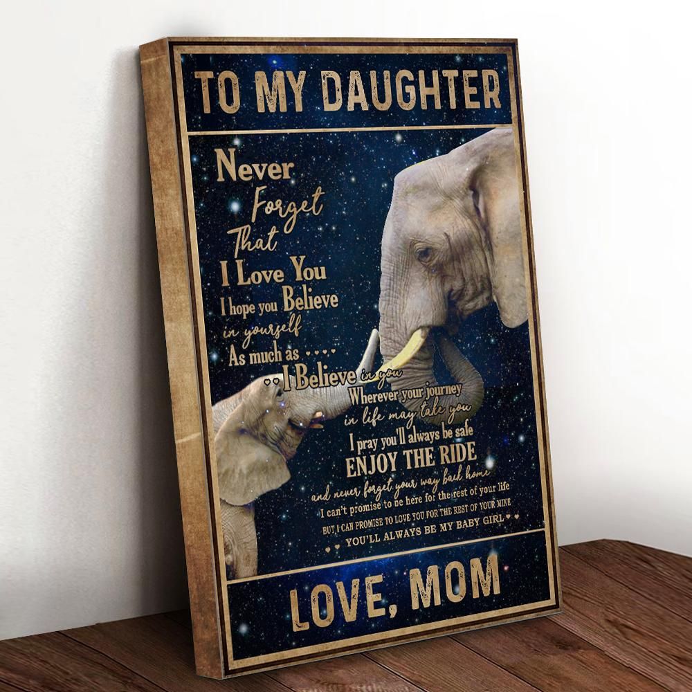 Galaxy Night Elephant Daughter Mom Canvas Poster Wall Art, Poster Print, Canvas Print Wall Decor