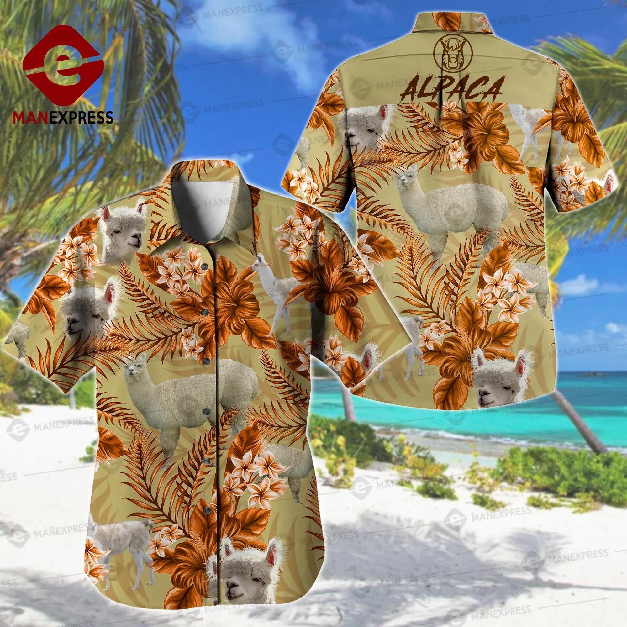 Alpaca Aloha Hawaiian Shirt Colorful Short Sleeve Summer Beach Casual Shirt For Men And Women