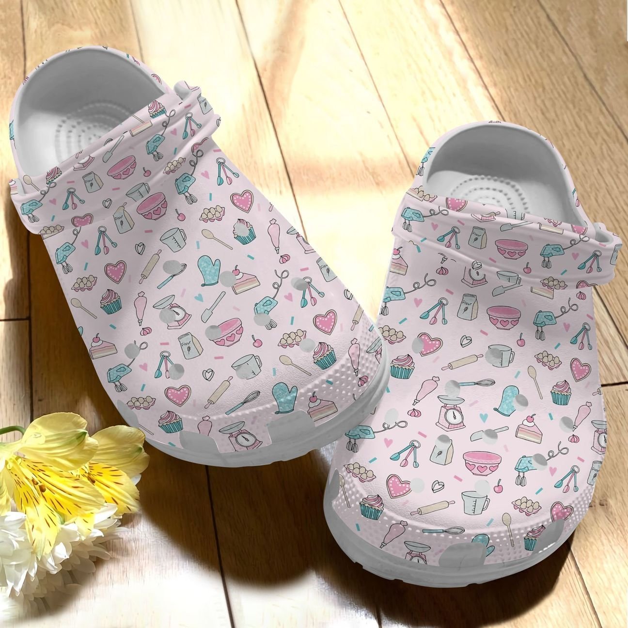 Baking Personalize Clog, Custom Name, Text, Fashion Style For Women, Men, Kid, Print 3D Pink