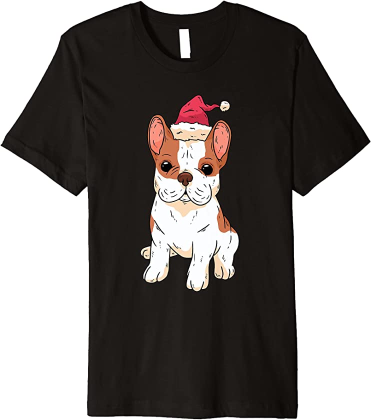 Bulldog Santa Hat Christmas Pajama Dog Puppy Doggie Xmas Premium T-Shirt