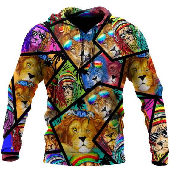 Unisex Hoodie All Over Print Lion Gifts Twenty Shades Lion Over Printed Us Unisex Size Hoodie