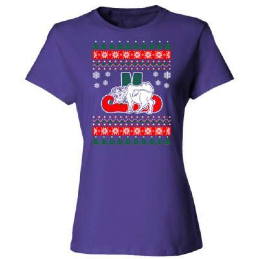 AGR Cow Ugly Christmas Sweater – Ladies’ Cotton T-Shirt