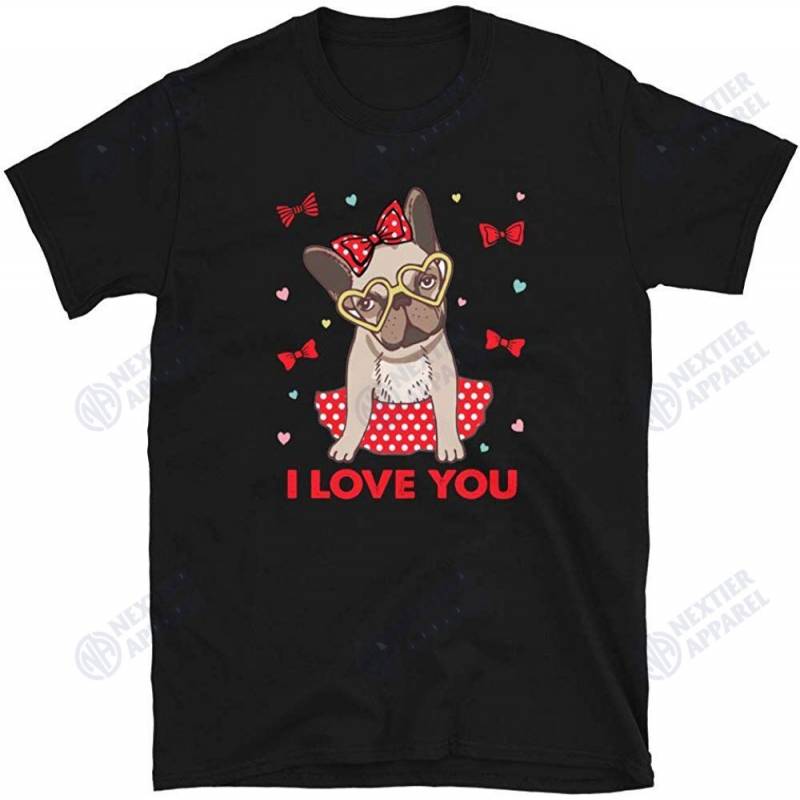 Cute French Bulldog Puppy With Red Bow Gift Unisex T-shirt