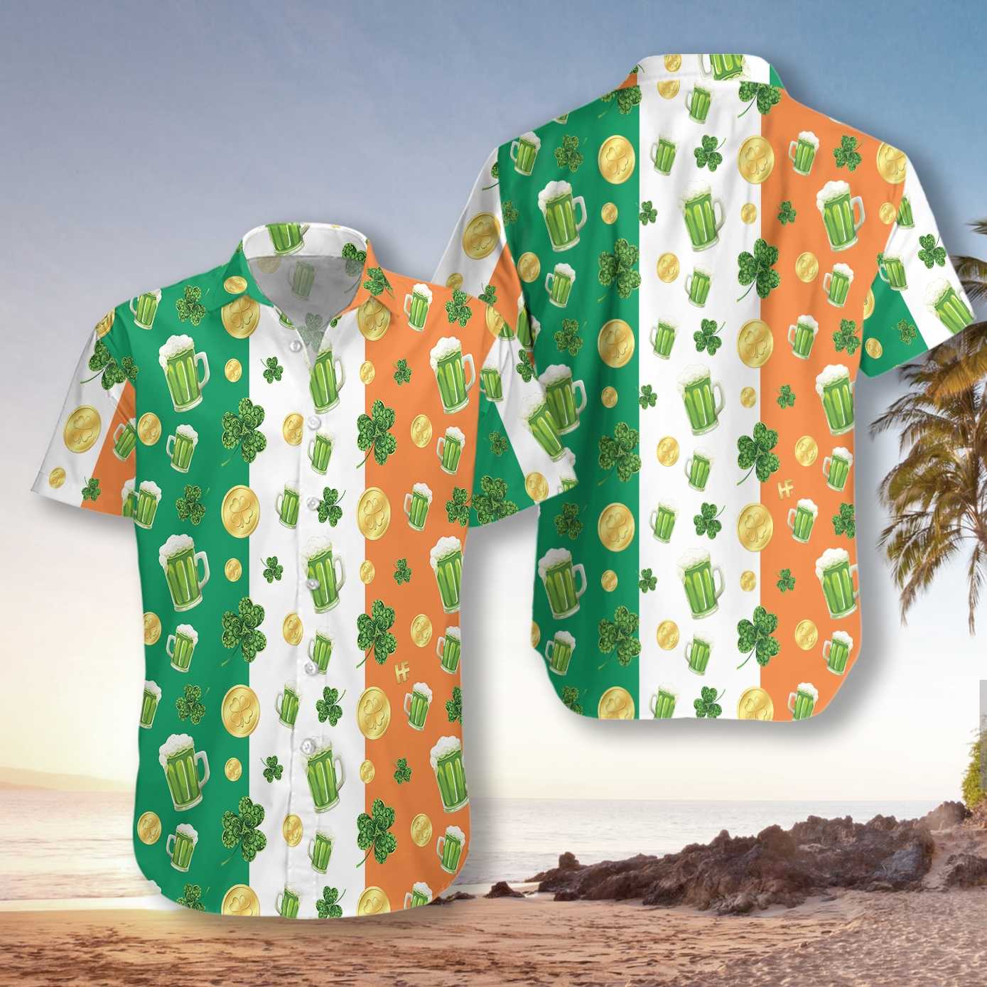 Beer Shamrock And Coin St Day Aloha Hawaii Shirts For Men Women Ha102115