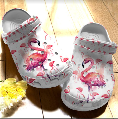 Flamingo Personalize Clog, Custom Name, Text, Fashion Style For Women, Men, Kid, Print 3D Flock Painting