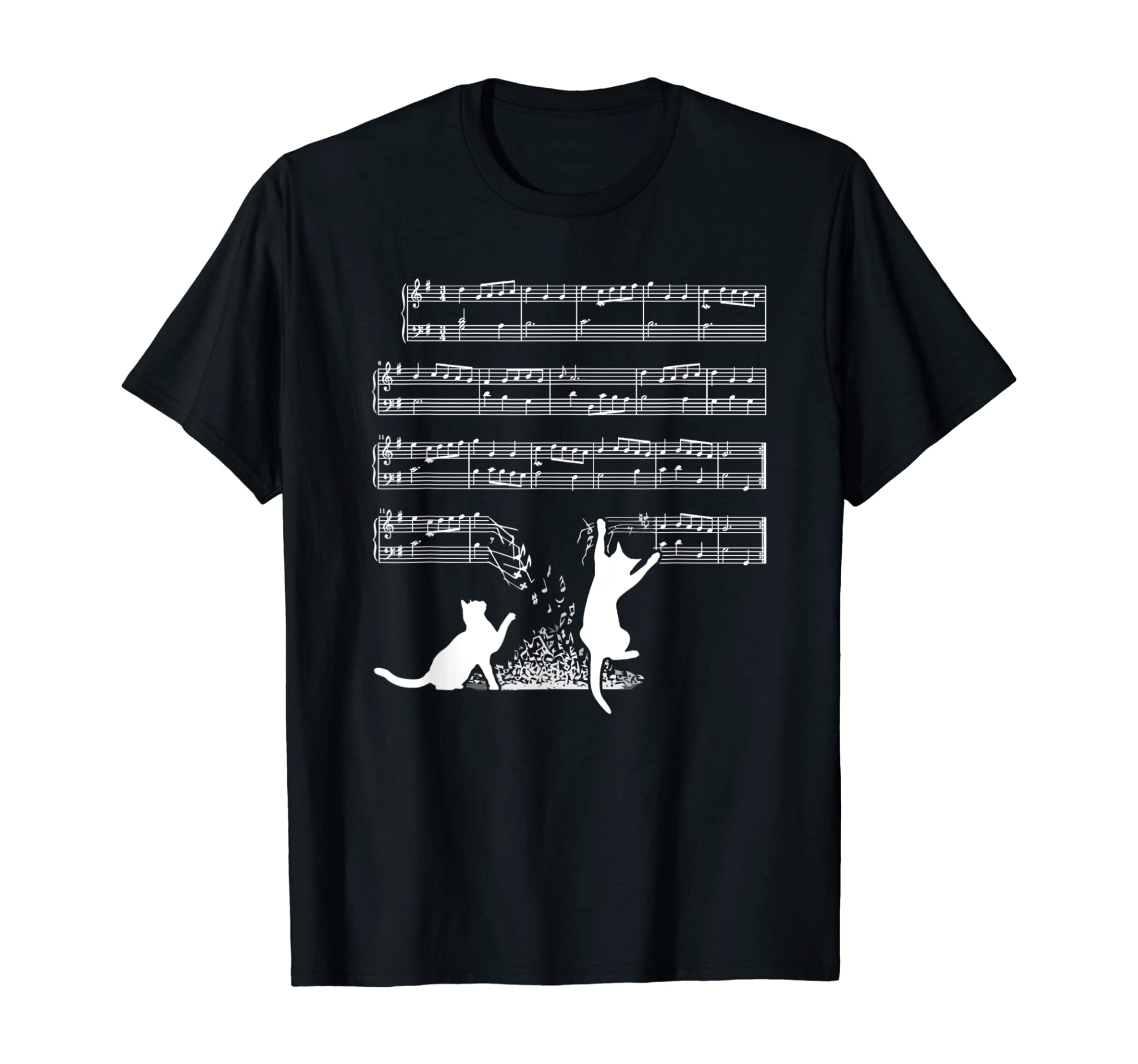 Musician Shirt, Cats And Sheet Music