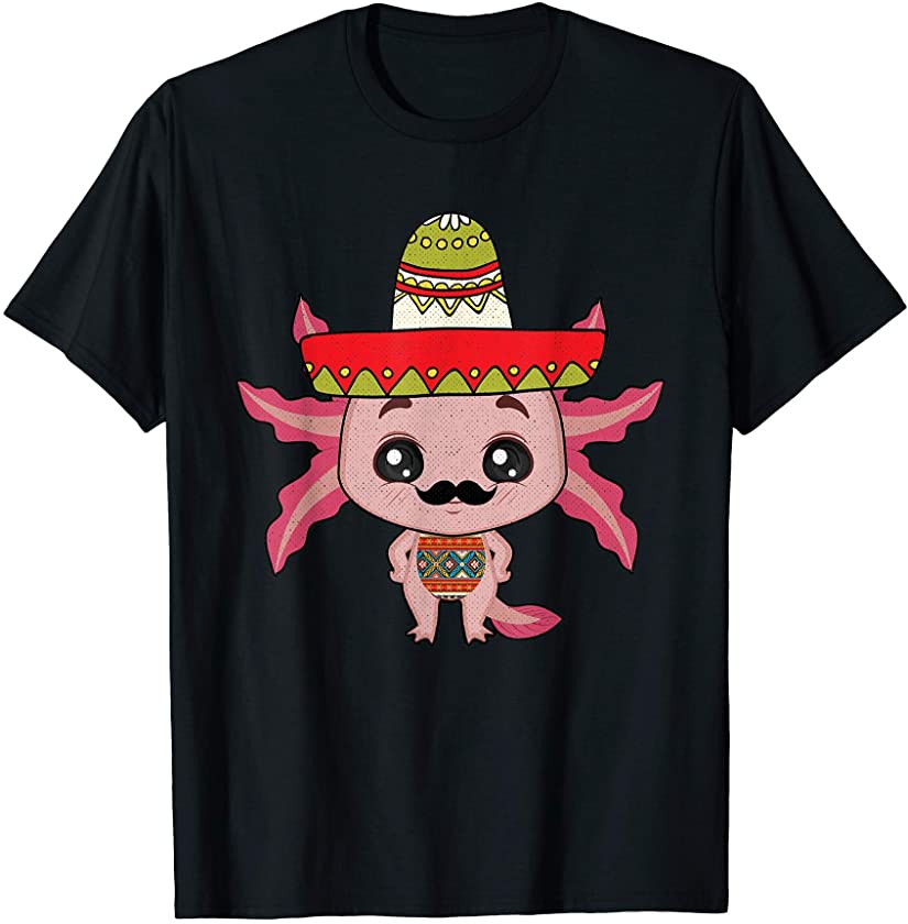 Axolotl Cinco De Mayo Cute Fish Sombero Party Mexican Fiesta T-Shirt