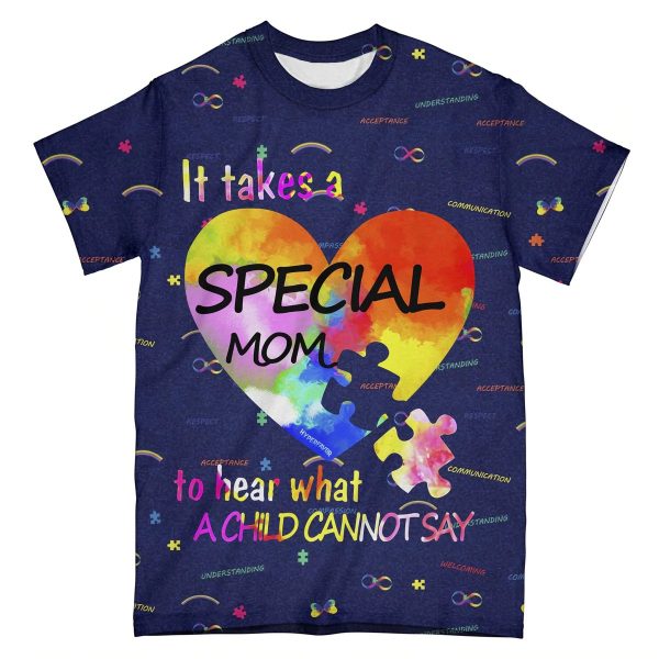 Special Mom Autism Unisex T-Shirt For Men Women Autism Awareness Shirts Gifts For Mom Ht