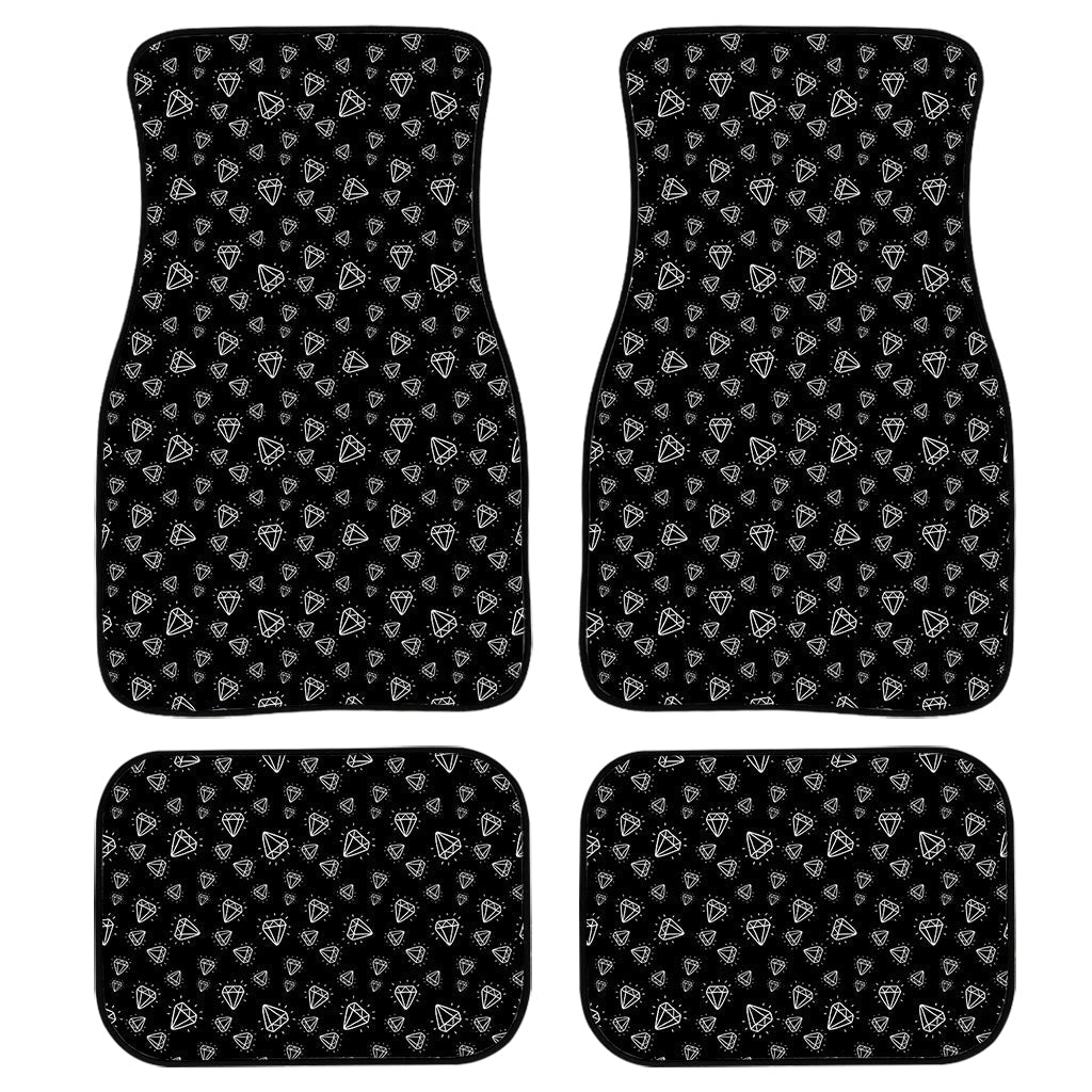 Diamond Pattern Print Front And Back Car Floor Mats, Front Car Mat