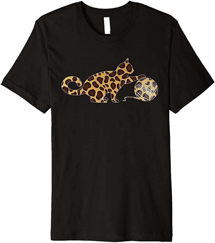 Cat Leopard Print Funny Cute Kitten Cats Lover Women Premium T-Shirt