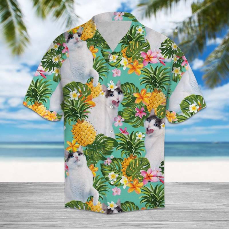 Tropical Pineapple Japanese Bobtail Hawaiian Shirt Ha45499