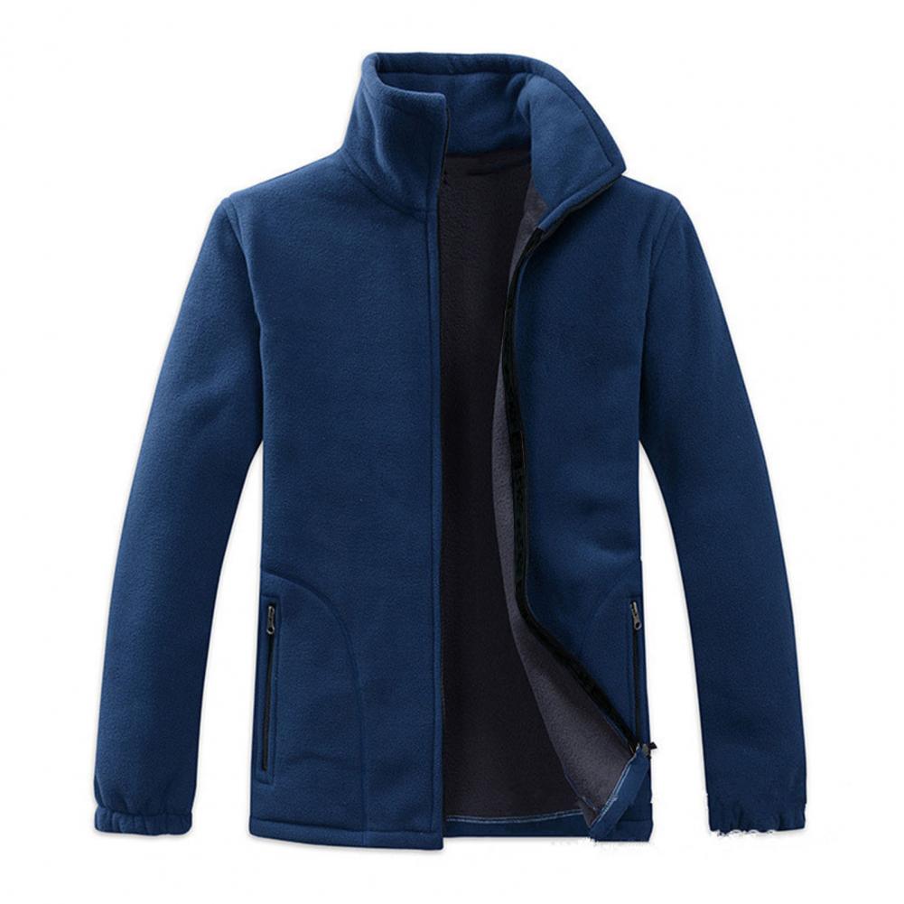 XL-5XL Men Coat Stand Collar Thicken Double-sided Plush Winter Pockets Jacket Cardigan for Daily Wear alx