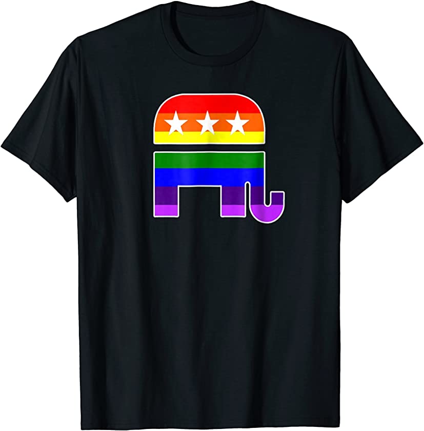 LGBT Republican Elephant T-Shirt Pride Flag Conservative Tee