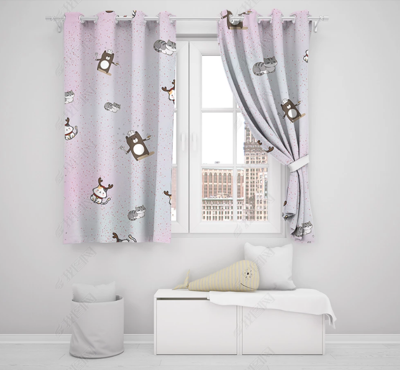 3D Hand Drawn Animal Pattern Curtains And Drapes Lqh 112