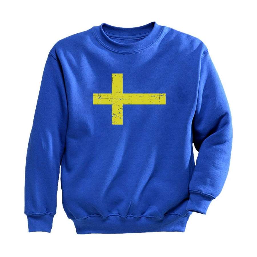 Vintage Sweden Flag Youth Kids Sweatshirt