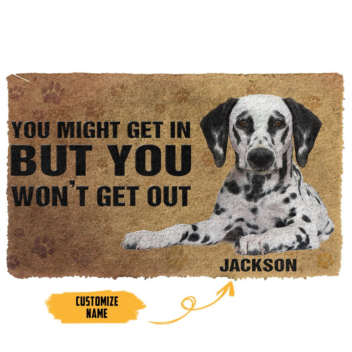 Waybackapparel Dalmatian Custom Name 3D Doormat