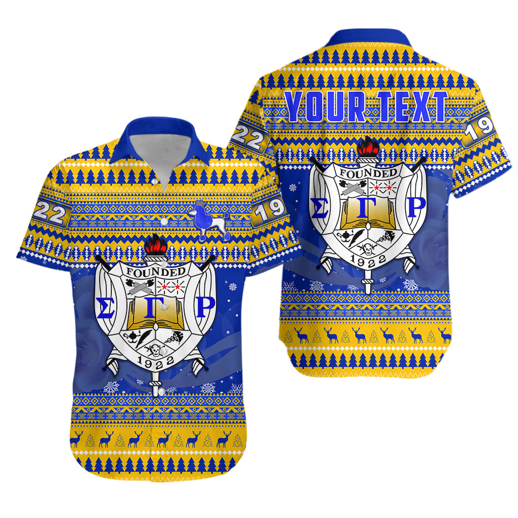 (Custom Personalised) Sigma Gamma Rho Christmas Hawaiian Shirt African Pattern Lt13