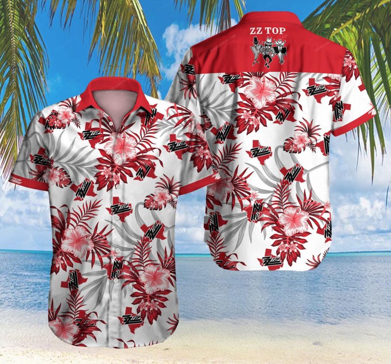 Zz Top American Rock Band Graphic Print Short Sleeve Hawaii Casual Shirt Ha75671