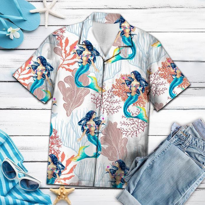 Mermaid Coral Hawaii Shirt For Men Women Ha14139