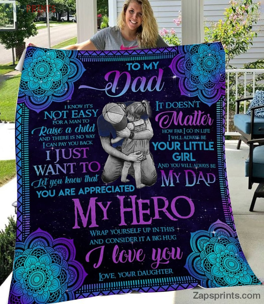 Gift For Dad  – To My Dad – My Hero My Dad – Blanket