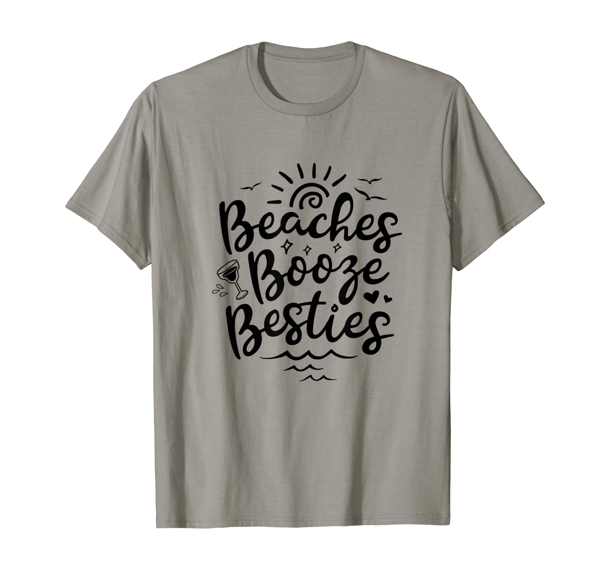 Beaches Booze Besties Summer Best Friend Vacation Women T-Shirt