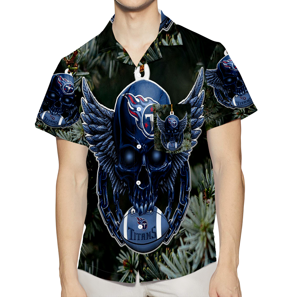 Tennessee Titans Skull V27 3D All Over Print Summer Beach Hawaiian Shirt With Pocket