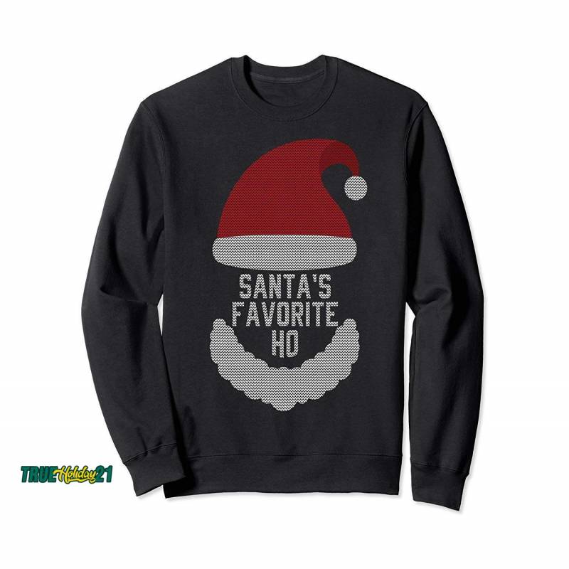 Ugly Christmas Sweater For Womens Mens Santa’s Favorite Ho Sweatshirt