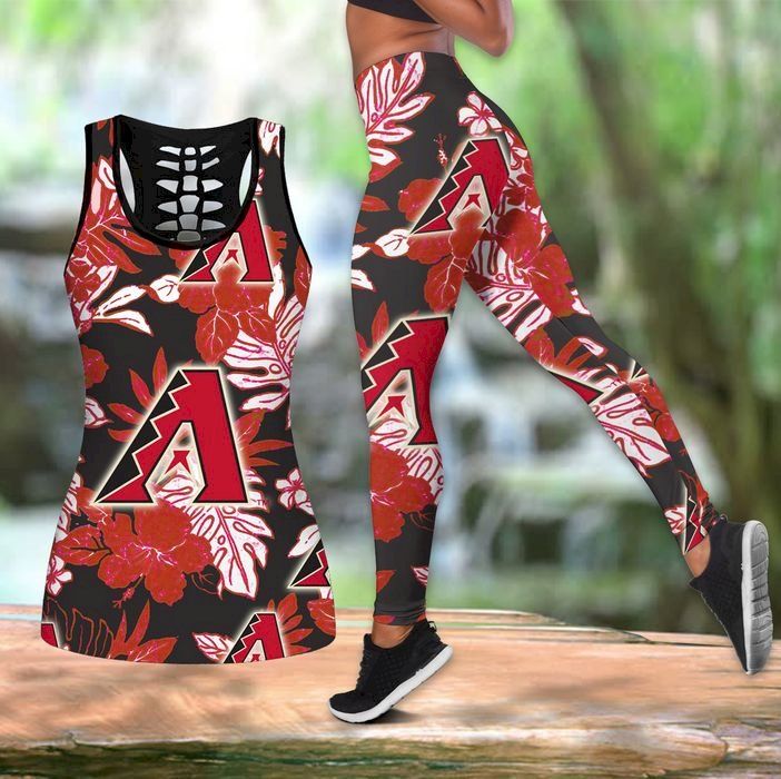 Women Arizona Diamondbacks Hawaiian Tropical Tank Top And Leggings Set