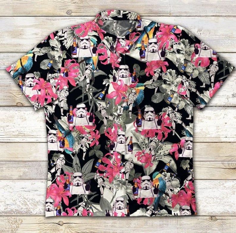 Stormtrooper Tropical For Men And Women Graphic Print Short Sleeve Hawaii Casual Shirt Ha66938