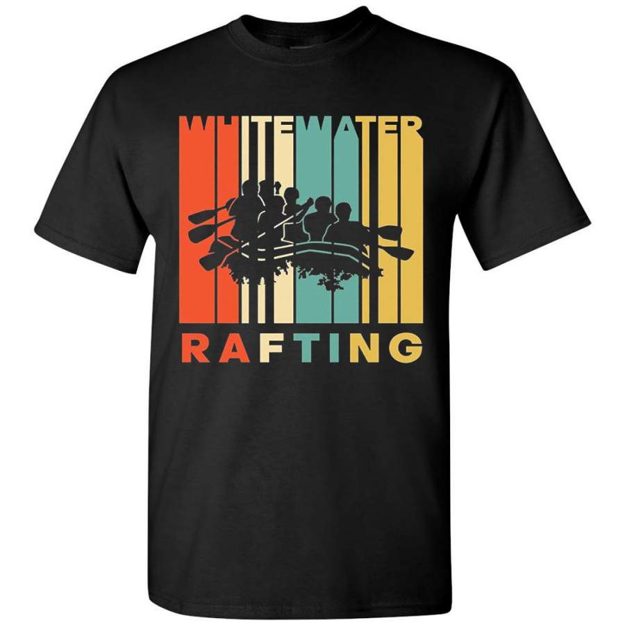 Vintage Style Whitewater Rafting Silhouette T-Shirt