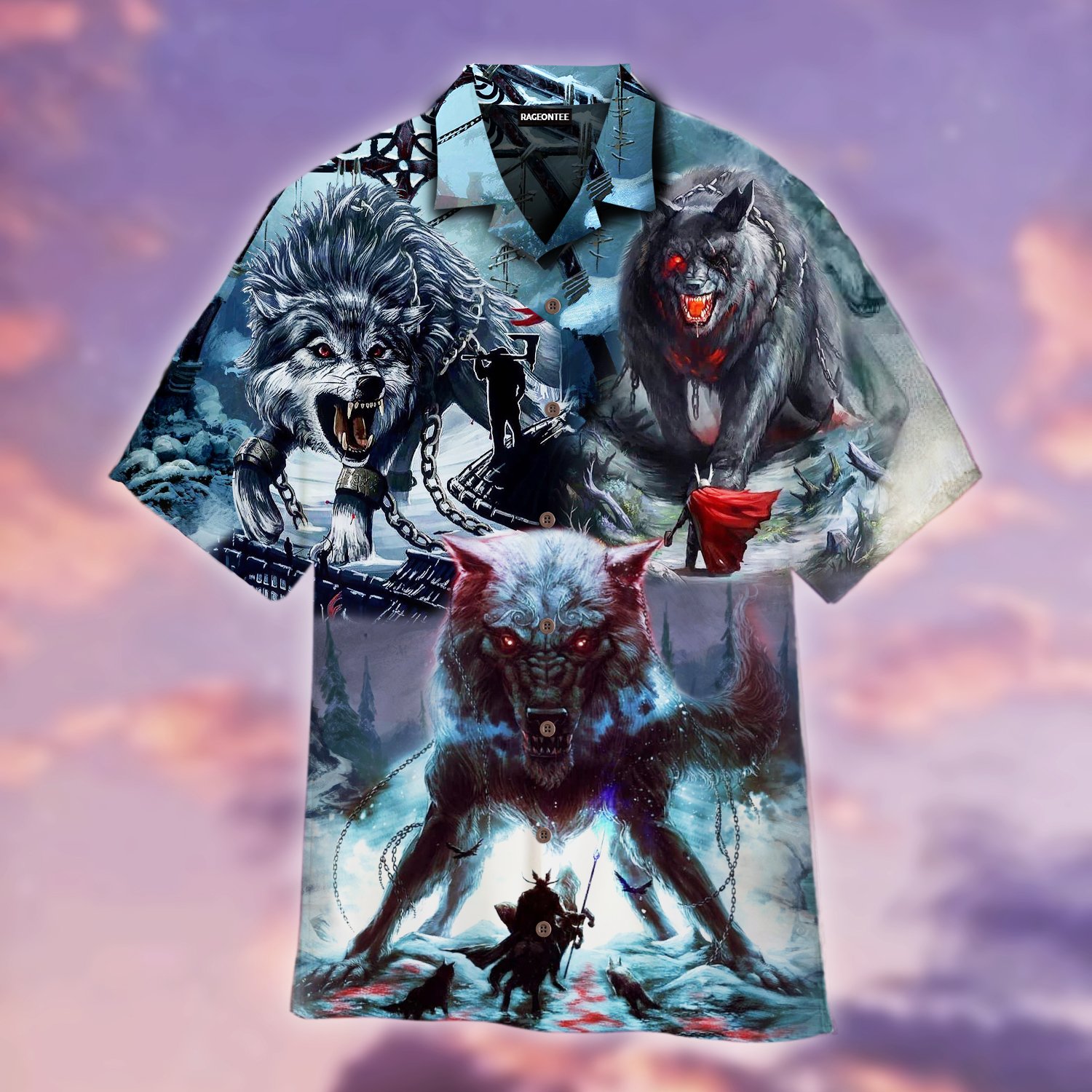 Viking Fenrir Wolf Hawaiian Shirt | For Men & Women | Adult | Wt1259