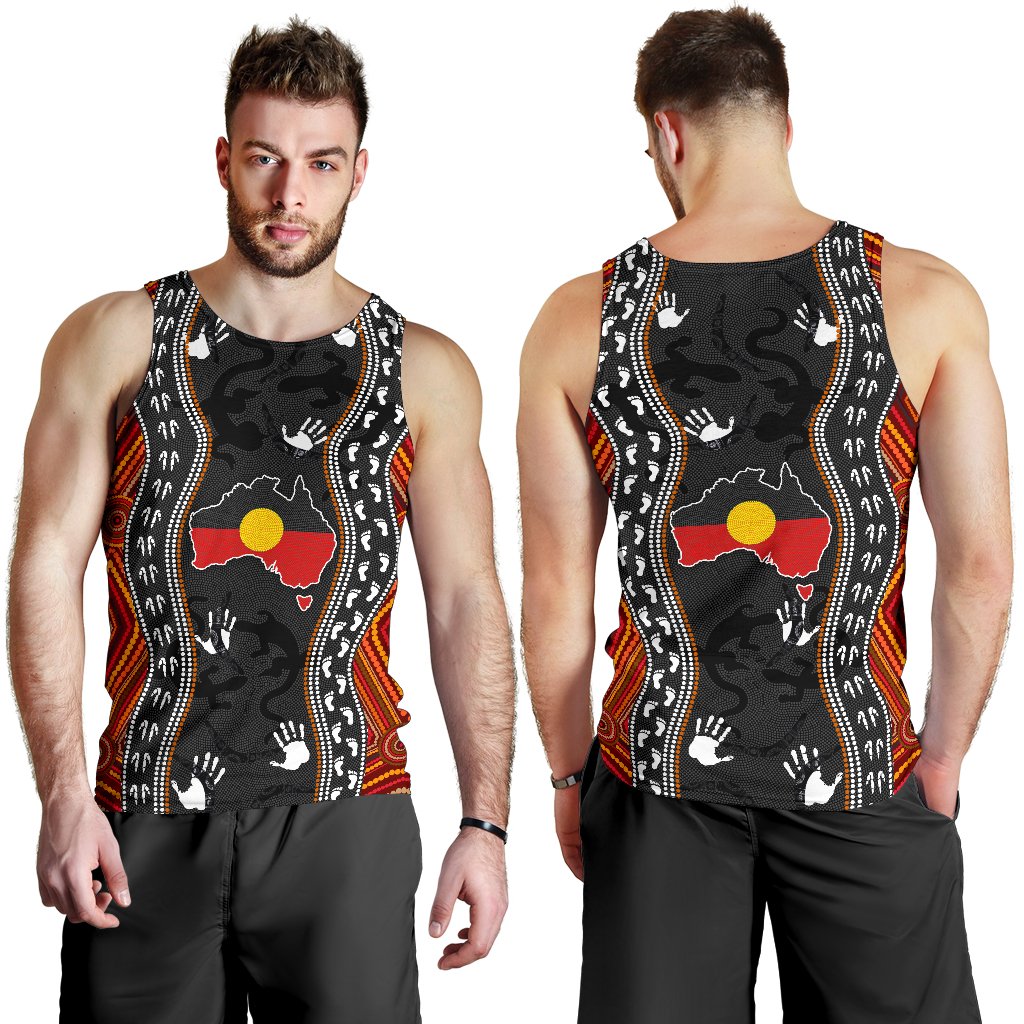 Aboriginal Men’S Tank Top – Australia Indigenous Map – Vergors Store