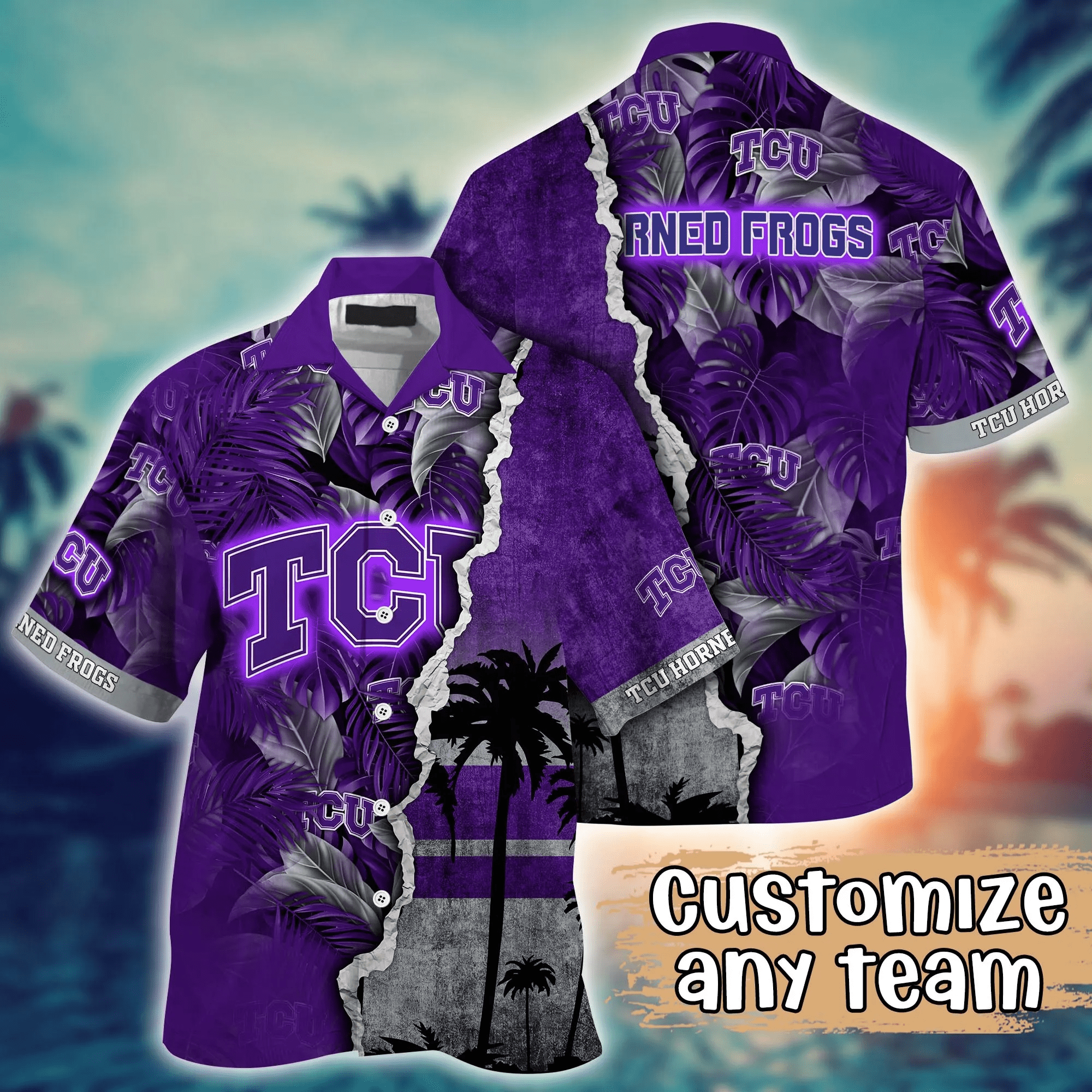 Tcu Horned Frogs NCCA Hawaiian Shirt Custom Heat Aloha Shirt