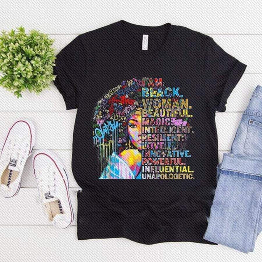 Black Women Strong and powerful Custom name Shirt #V