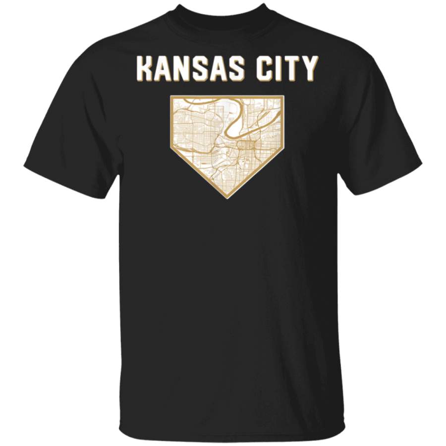 Kansas City Baseball City Home Map TShirt