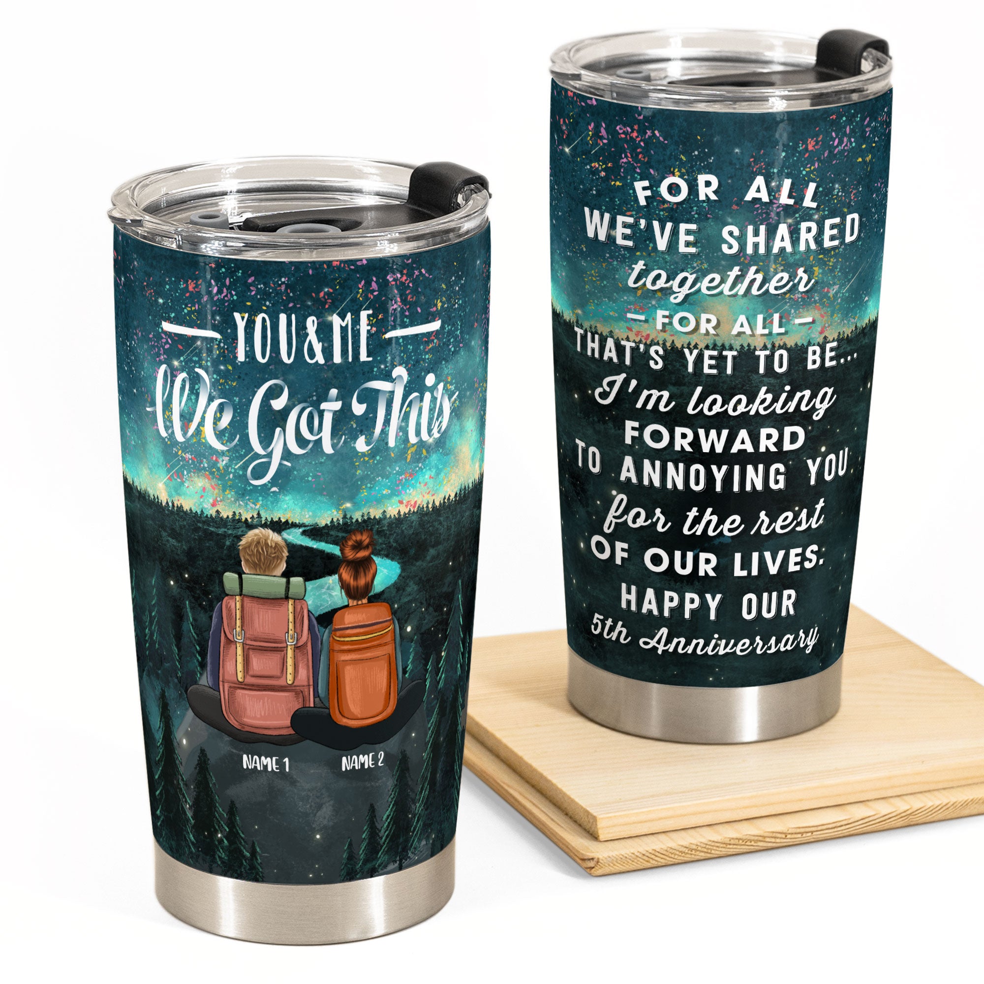 For All That’S Yet To Be – Personalized Tumbler Cup – Anniversary Gift For Couple – Travelling Couple