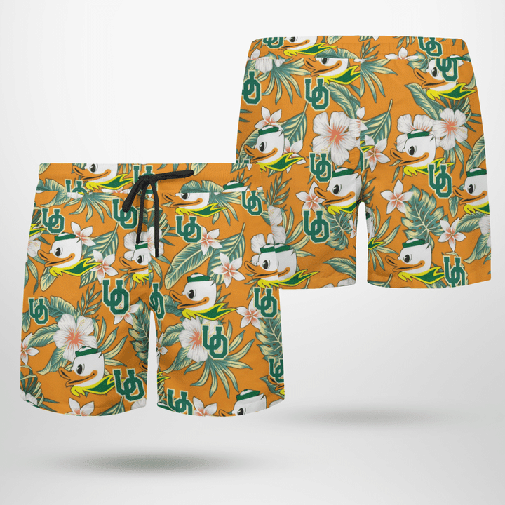 Oregon Ducks Clover Hawaii Shorts Summer Men Ha59299