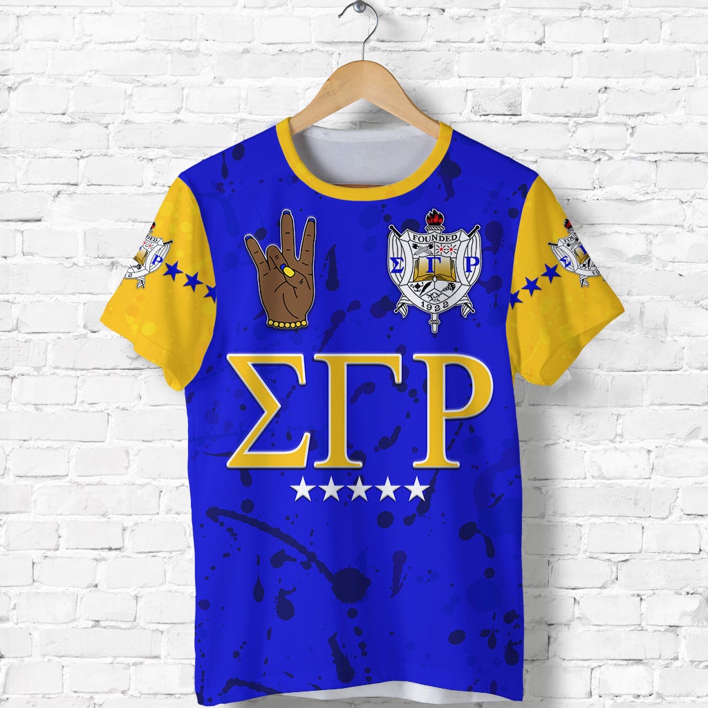 (Custom Personalised) Sigma Gamma Rho T Shirt Original Style Blue Gold Lt8