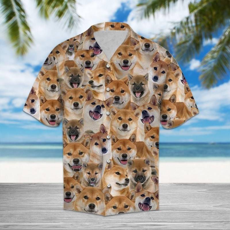 Artsyhomes Shiba Inu Awesome Hawaiian Ha107259