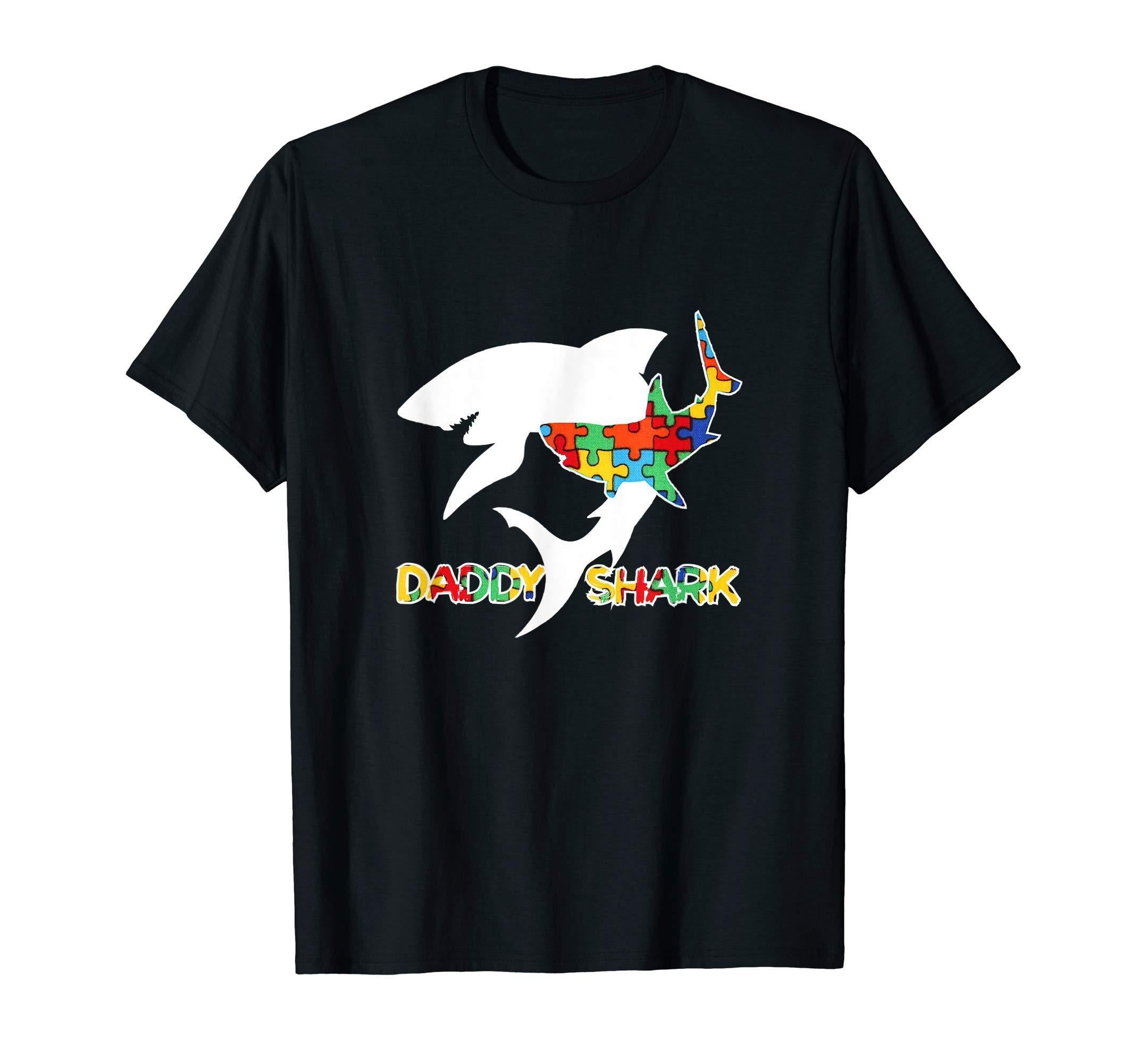 Daddy Shark Autism Awareness Kid Shark Gift Father Day T-Shirt