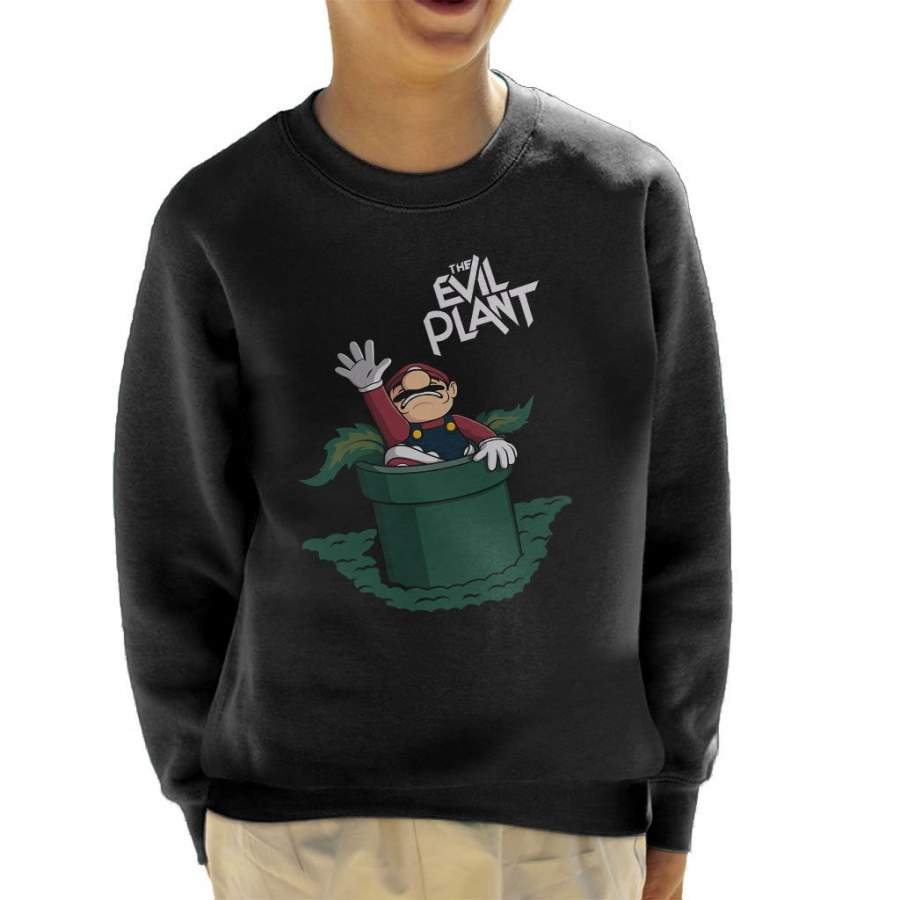 The Evil Plant Super Mario Ash Vs Evil Dead Kid’s Sweatshirt