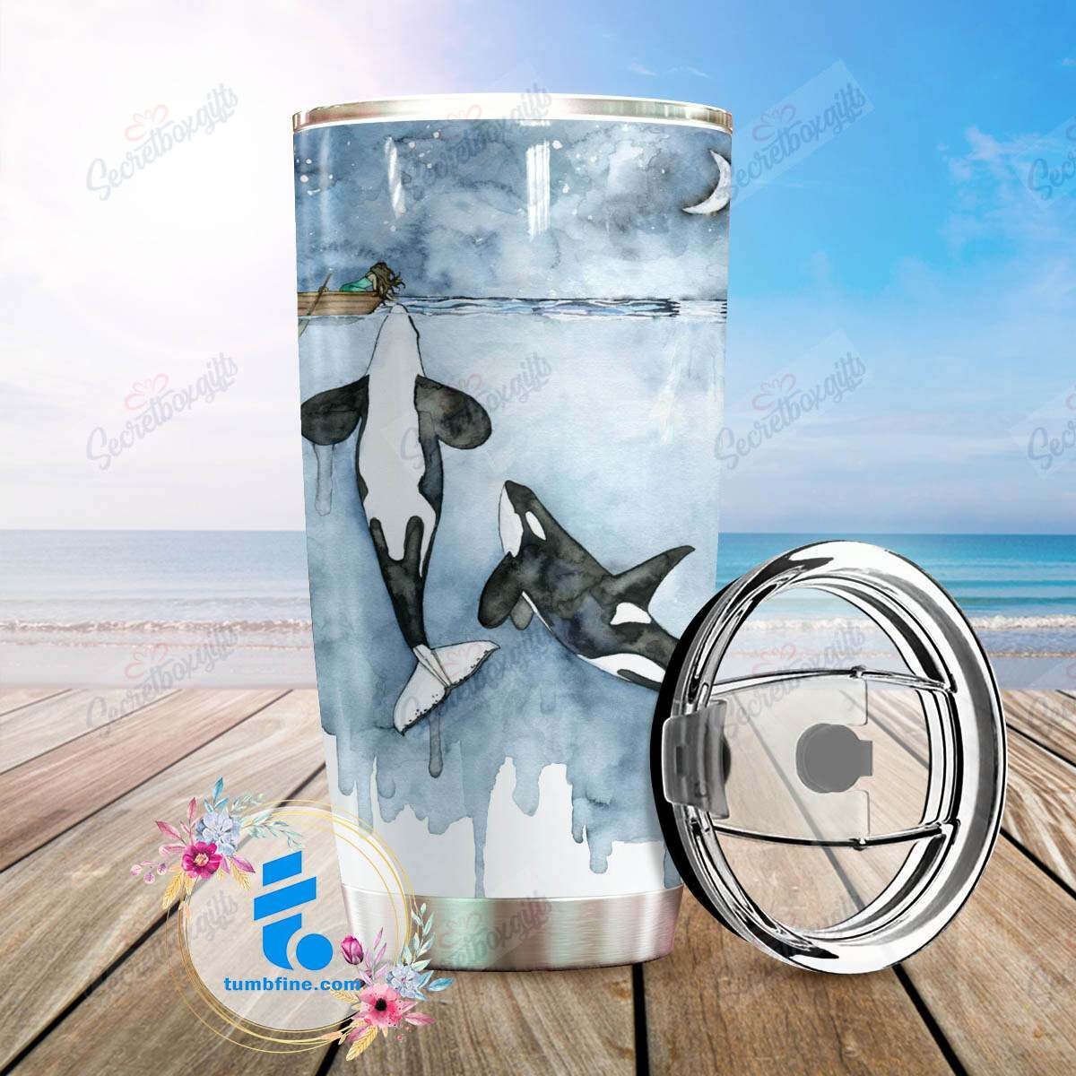 Dolphin Lnt18123687 Stainless Steel Tumbler Travel Customize Name, Text, Number, Image